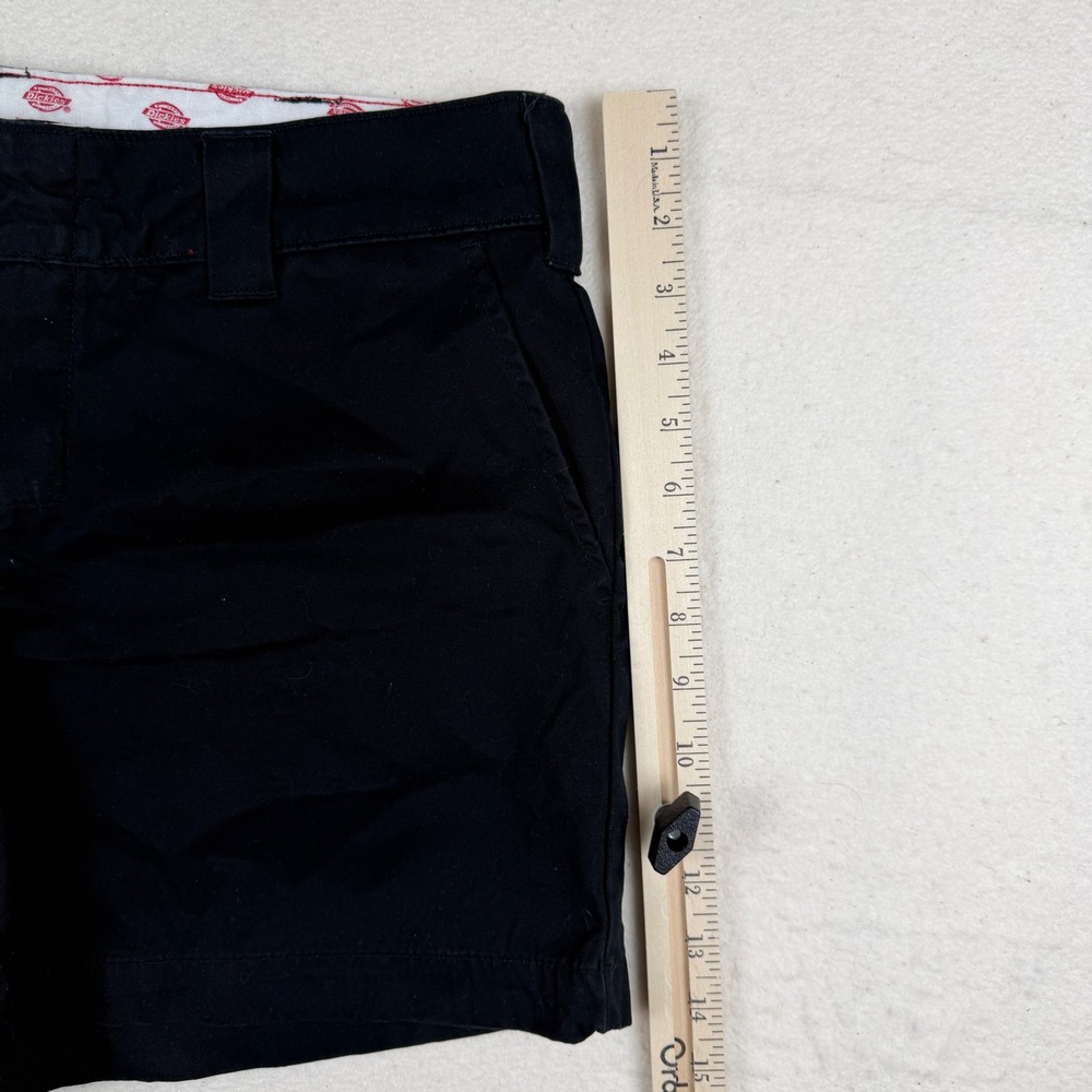Dickies Womens Boyfriend Chino Shorts Black Cotton Twill W814928 Size 8 - Picture 3 of 8